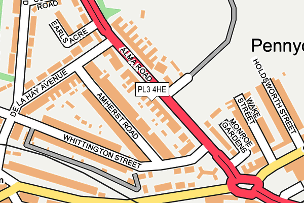 PL3 4HE map - OS OpenMap – Local (Ordnance Survey)