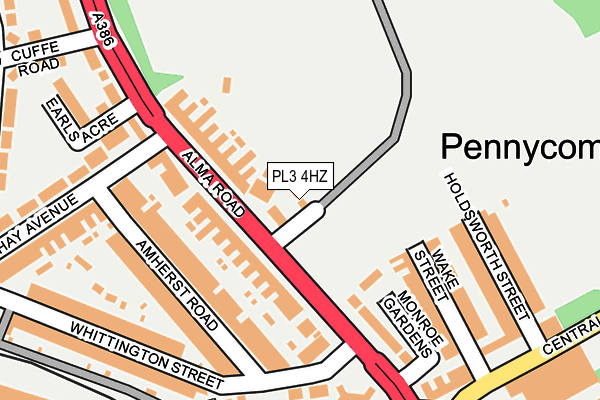 PL3 4HZ map - OS OpenMap – Local (Ordnance Survey)