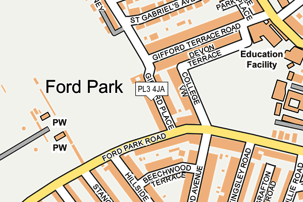 PL3 4JA map - OS OpenMap – Local (Ordnance Survey)