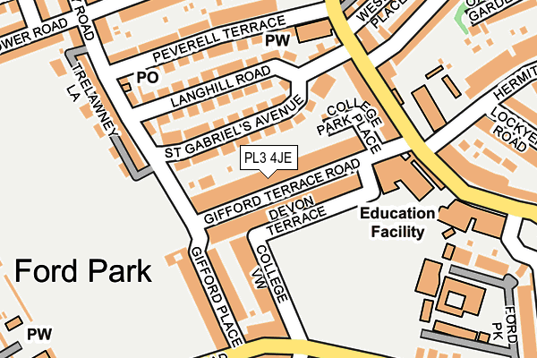 PL3 4JE map - OS OpenMap – Local (Ordnance Survey)