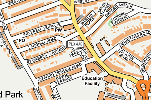 PL3 4JG map - OS OpenMap – Local (Ordnance Survey)