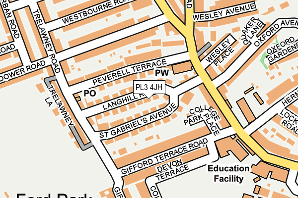 PL3 4JH map - OS OpenMap – Local (Ordnance Survey)