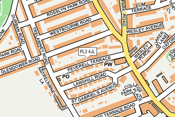 PL3 4JL map - OS OpenMap – Local (Ordnance Survey)