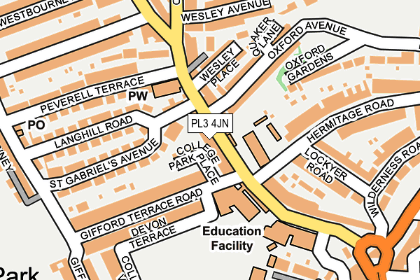 PL3 4JN map - OS OpenMap – Local (Ordnance Survey)