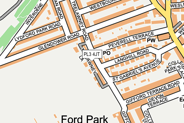 PL3 4JT map - OS OpenMap – Local (Ordnance Survey)