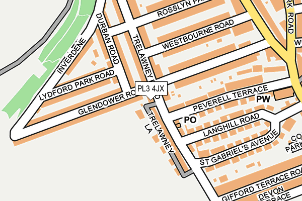 PL3 4JX map - OS OpenMap – Local (Ordnance Survey)