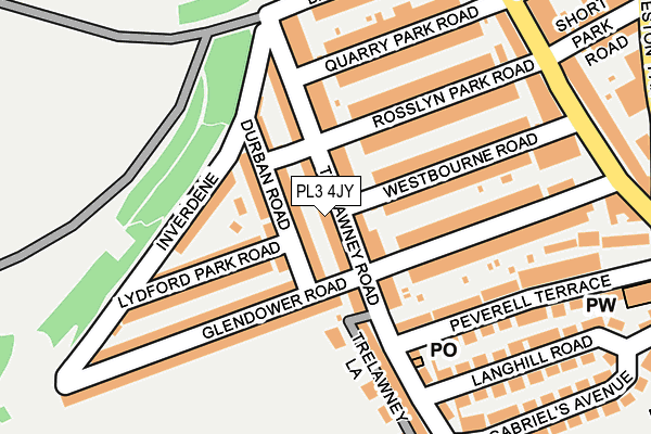 PL3 4JY map - OS OpenMap – Local (Ordnance Survey)