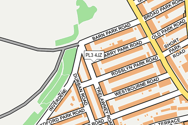 PL3 4JZ map - OS OpenMap – Local (Ordnance Survey)