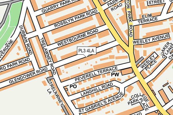 PL3 4LA map - OS OpenMap – Local (Ordnance Survey)