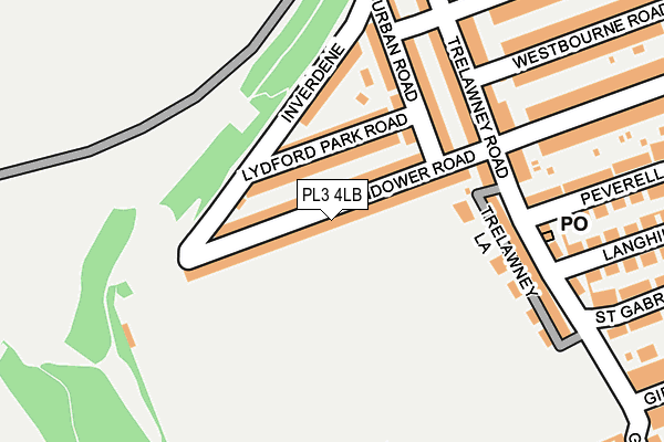 PL3 4LB map - OS OpenMap – Local (Ordnance Survey)