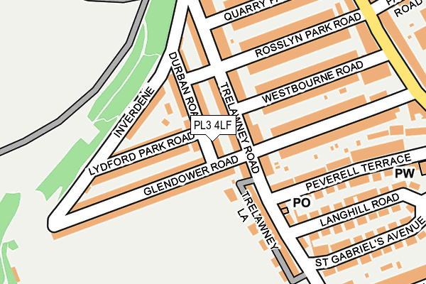 PL3 4LF map - OS OpenMap – Local (Ordnance Survey)