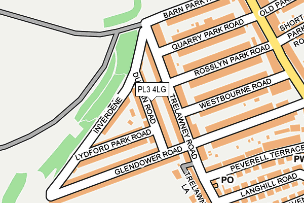 PL3 4LG map - OS OpenMap – Local (Ordnance Survey)