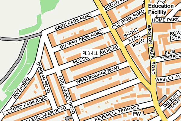 PL3 4LL map - OS OpenMap – Local (Ordnance Survey)