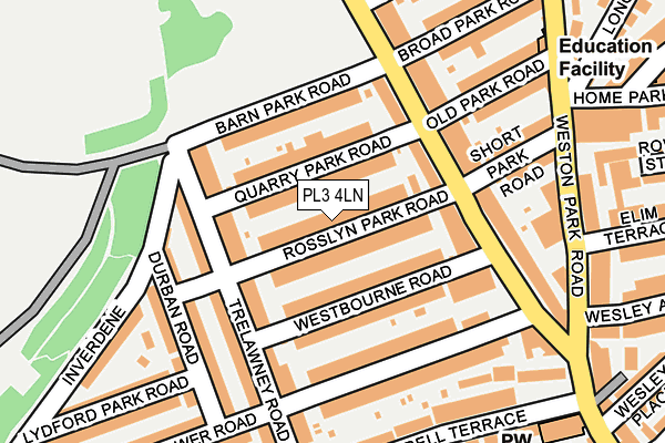 PL3 4LN map - OS OpenMap – Local (Ordnance Survey)