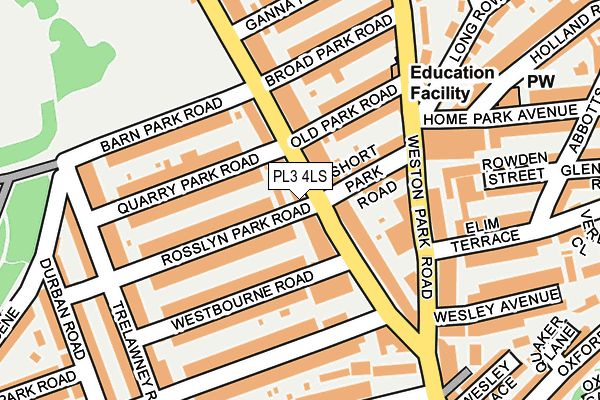 PL3 4LS map - OS OpenMap – Local (Ordnance Survey)