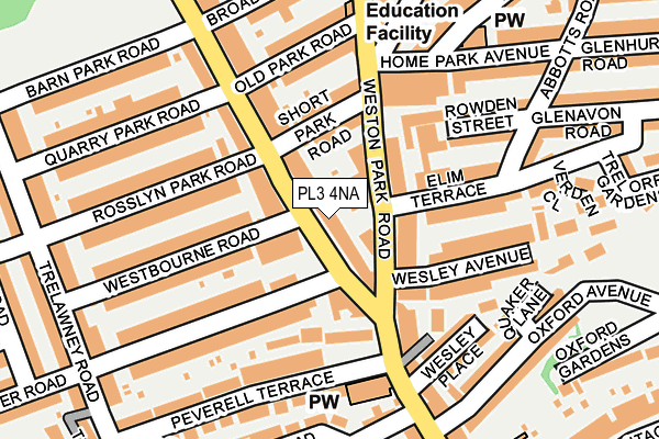 PL3 4NA map - OS OpenMap – Local (Ordnance Survey)