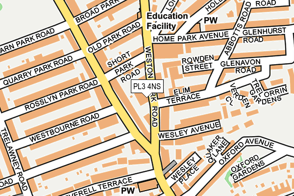 PL3 4NS map - OS OpenMap – Local (Ordnance Survey)