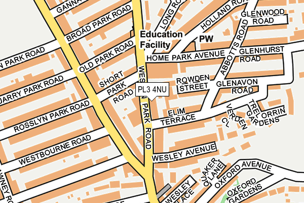 PL3 4NU map - OS OpenMap – Local (Ordnance Survey)