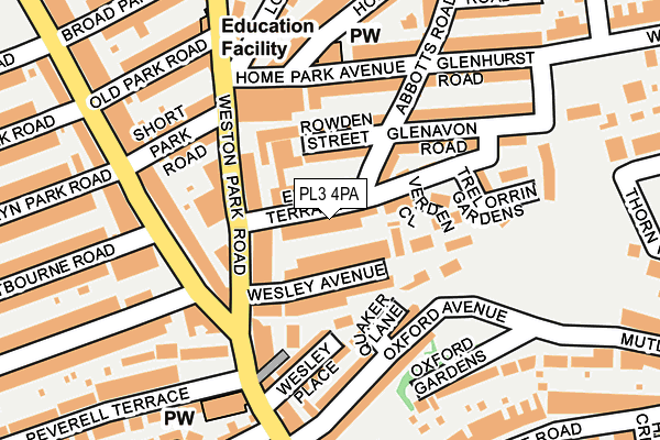 PL3 4PA map - OS OpenMap – Local (Ordnance Survey)