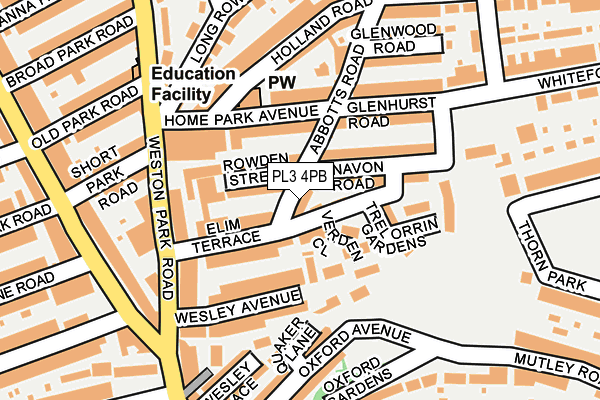 PL3 4PB map - OS OpenMap – Local (Ordnance Survey)