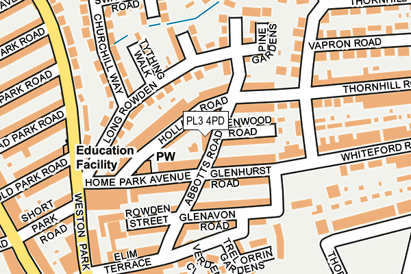 PL3 4PD map - OS OpenMap – Local (Ordnance Survey)