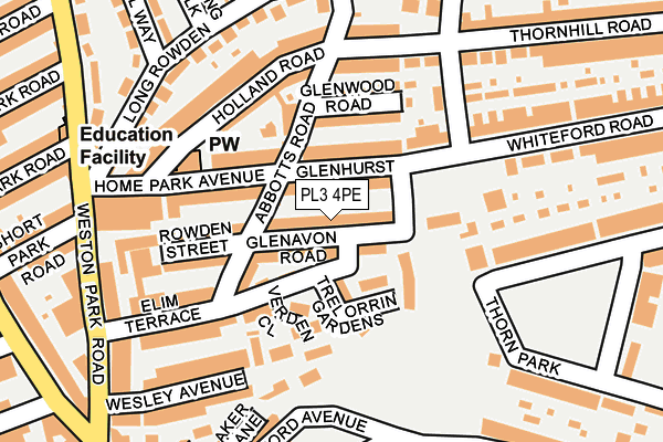 PL3 4PE map - OS OpenMap – Local (Ordnance Survey)