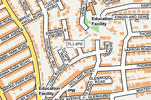 PL3 4PW map - OS OpenMap – Local (Ordnance Survey)