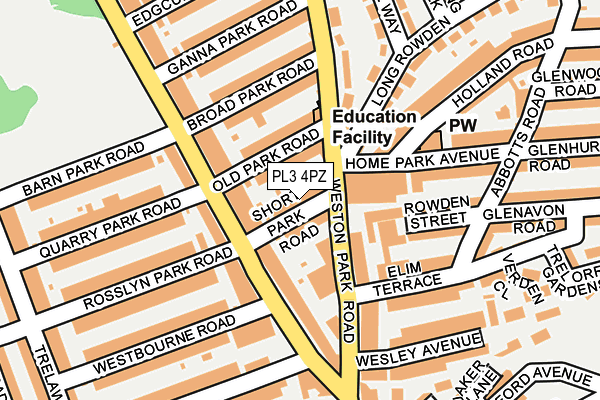 PL3 4PZ map - OS OpenMap – Local (Ordnance Survey)