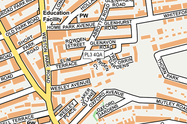 PL3 4QA map - OS OpenMap – Local (Ordnance Survey)