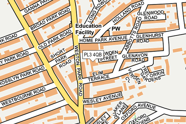 PL3 4QB map - OS OpenMap – Local (Ordnance Survey)