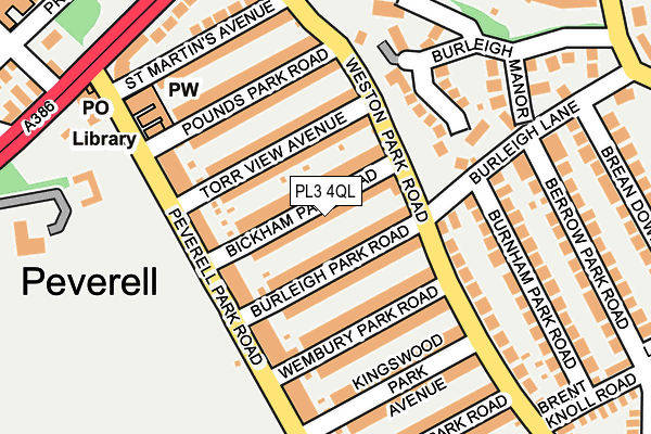 PL3 4QL map - OS OpenMap – Local (Ordnance Survey)