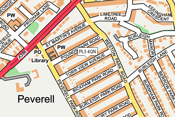 PL3 4QN map - OS OpenMap – Local (Ordnance Survey)