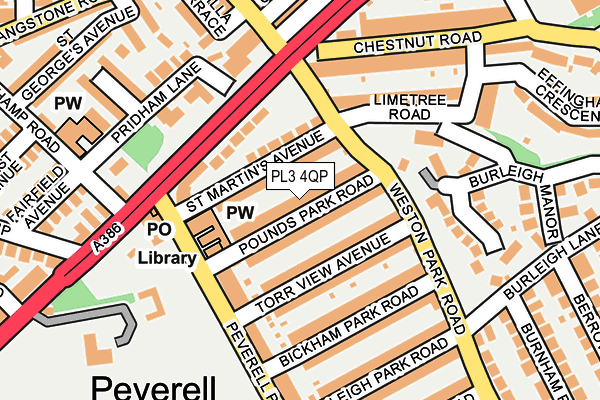 PL3 4QP map - OS OpenMap – Local (Ordnance Survey)