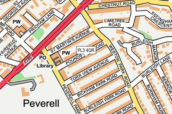 PL3 4QR map - OS OpenMap – Local (Ordnance Survey)