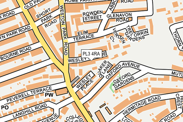 PL3 4RA map - OS OpenMap – Local (Ordnance Survey)