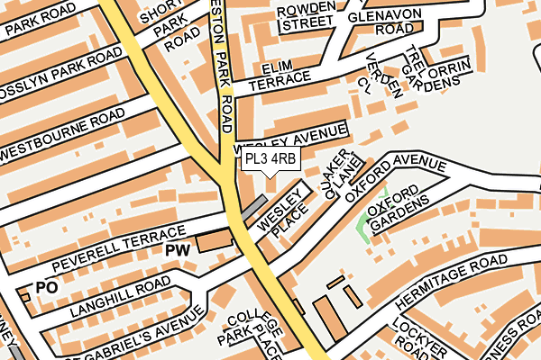 PL3 4RB map - OS OpenMap – Local (Ordnance Survey)