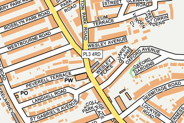 PL3 4RD map - OS OpenMap – Local (Ordnance Survey)