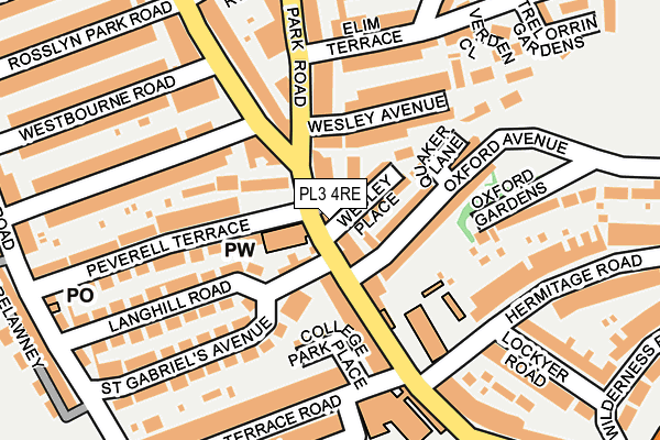 PL3 4RE map - OS OpenMap – Local (Ordnance Survey)