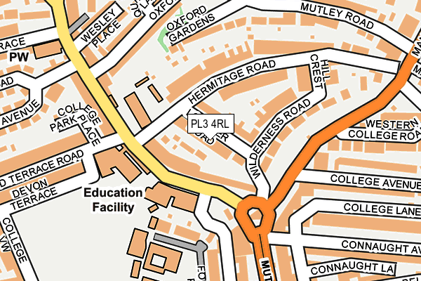 PL3 4RL map - OS OpenMap – Local (Ordnance Survey)