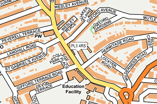 PL3 4RS map - OS OpenMap – Local (Ordnance Survey)