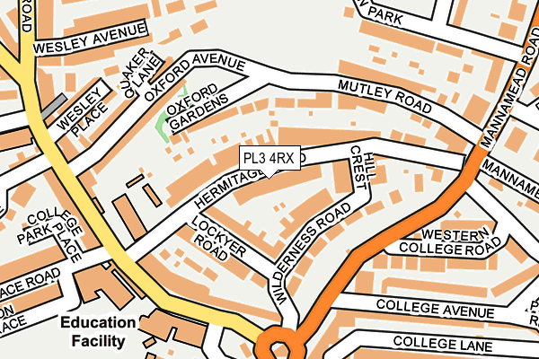 PL3 4RX map - OS OpenMap – Local (Ordnance Survey)