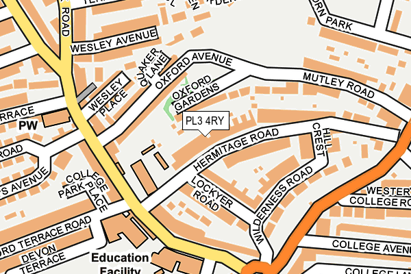 PL3 4RY map - OS OpenMap – Local (Ordnance Survey)