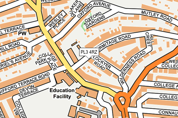 PL3 4RZ map - OS OpenMap – Local (Ordnance Survey)