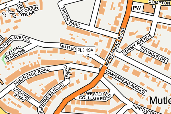 PL3 4SA map - OS OpenMap – Local (Ordnance Survey)