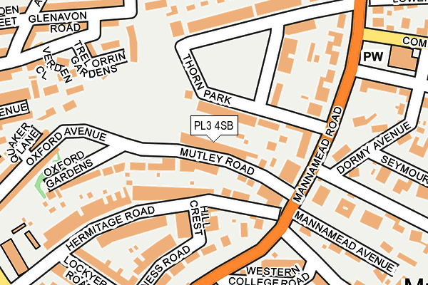 PL3 4SB map - OS OpenMap – Local (Ordnance Survey)