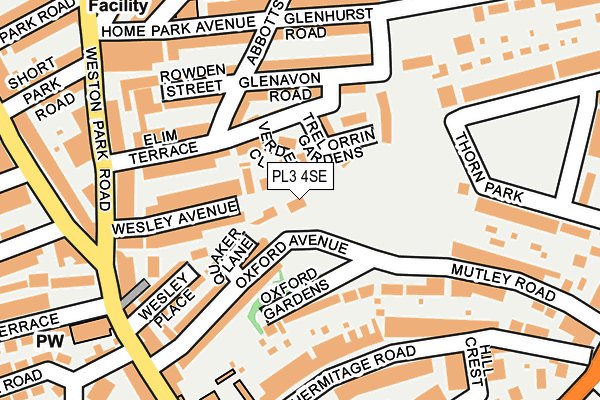 PL3 4SE map - OS OpenMap – Local (Ordnance Survey)
