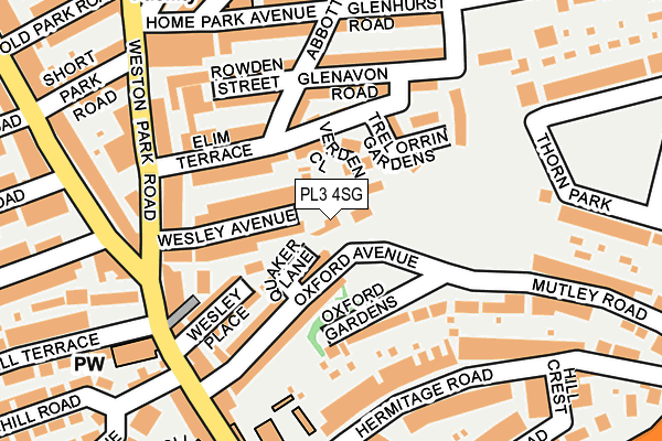 PL3 4SG map - OS OpenMap – Local (Ordnance Survey)