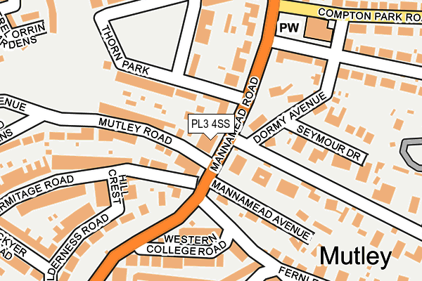 PL3 4SS map - OS OpenMap – Local (Ordnance Survey)