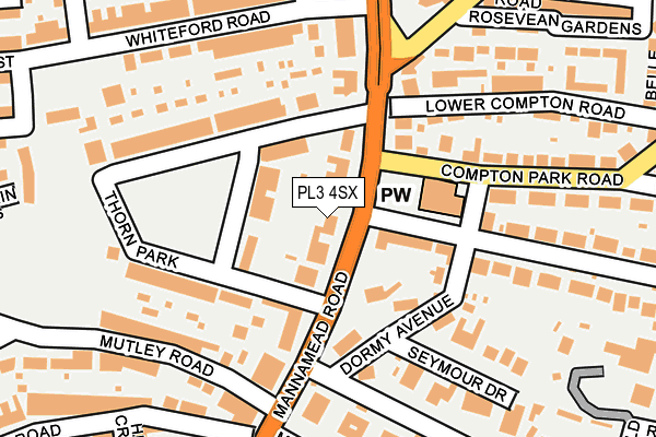 PL3 4SX map - OS OpenMap – Local (Ordnance Survey)