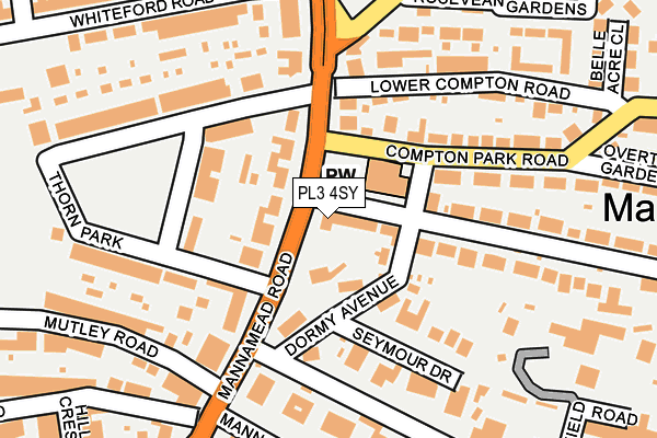 PL3 4SY map - OS OpenMap – Local (Ordnance Survey)